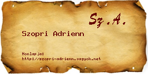 Szopri Adrienn névjegykártya